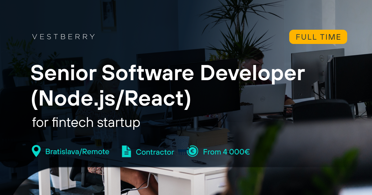 Senior Software Developer (Node.js/React) - Vestberry